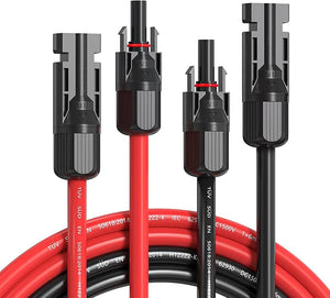 Solarkabel Set (Rot + Schwarz) | DC-Verlängerungskabel 6mm² mit MC4-Stecker für Balkonkraftwerke