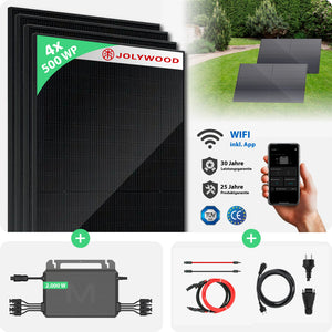 Balkonkraftwerk Boden | 4er Komplettset | Bifaziale Glas-Glas Solarmodule | 2.000 WP